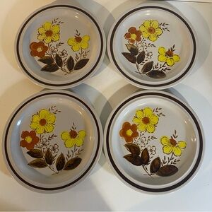 Vintage Design Four Stoneware 1510 Sundance Set Of 4 10.5” Dinner Plates Japan